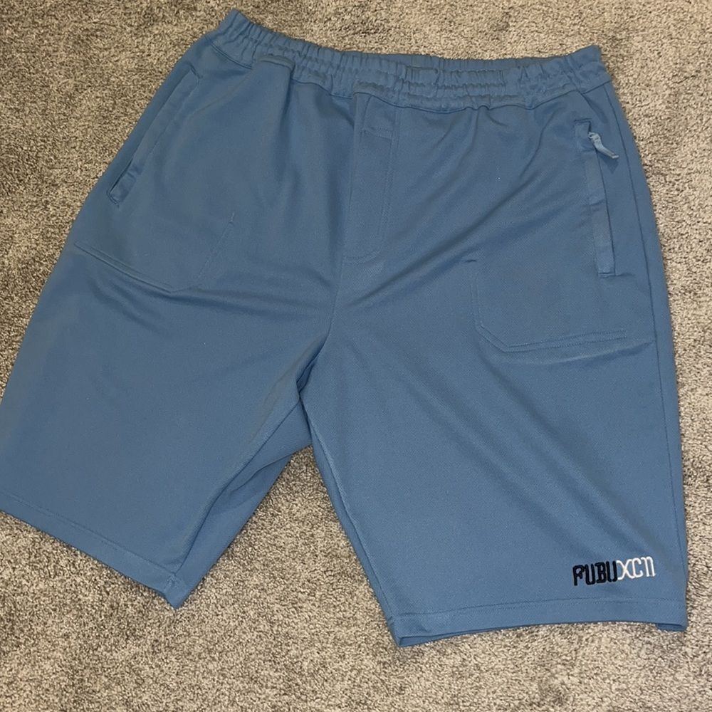 VTG Fubu basketball sweat pant fabric shorts 4X North Carolina Tar Heels Blue
